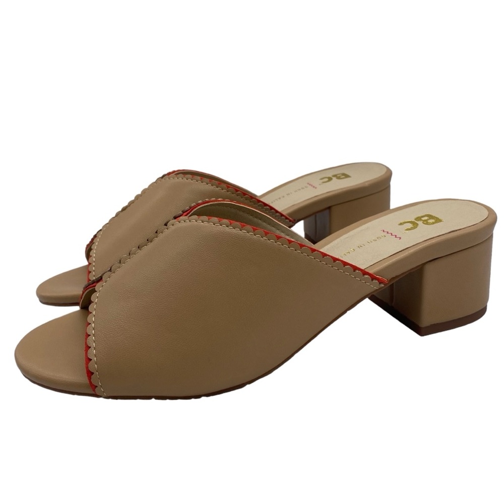 BC Footwear Womens Shoes Rose Garden Heeled Sandals Brown Red Vegan Size 6.5
